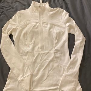 White 3/4 zip lululemon pullover